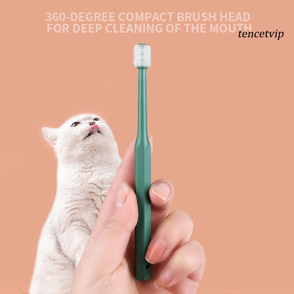 Bàn Chải Đánh Răng 360 Độ Bằng TPE Mềm Nhỏ Gọn Cho Thú Cưng
