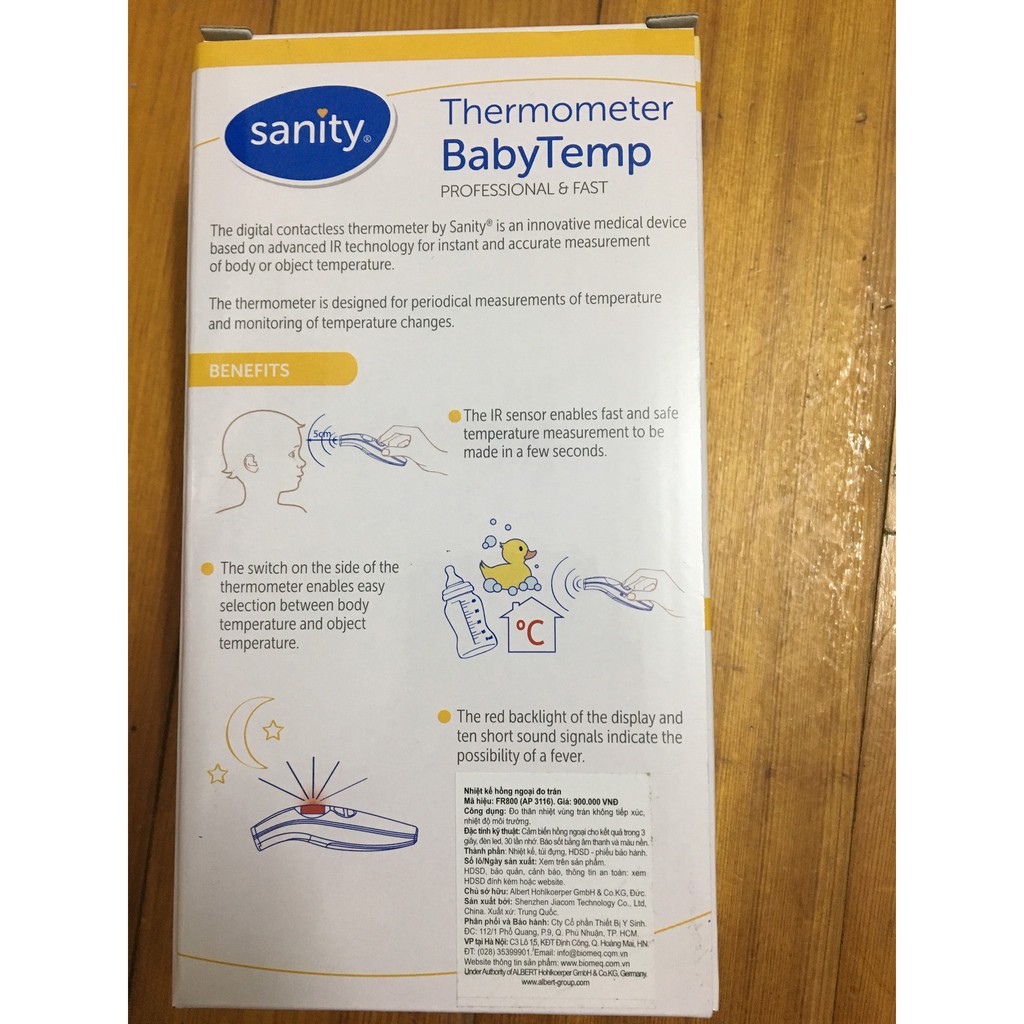 Nhiệt Kế Hồng Ngoại Đo Trán Baby Temp Sanity AP 3116 3in1