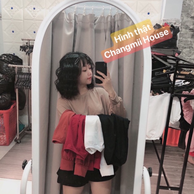 áo tay bồng, áo thun dài tay Áo tay dài phồng nữ croptop form rộng freesize