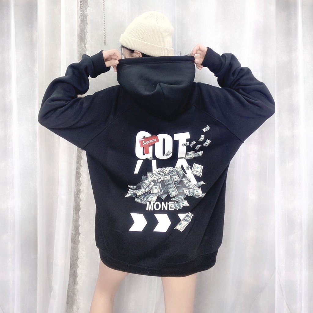 Áo Hoodie Unisex H17 form rộng nỉ bông mũ 2 lớp FPLUS