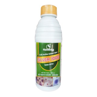 Nano Bạc đậm đặc (Silver 1000) - Khử trùng (diệt khuẩn, virut, nấm bệnh) - Chai 1 lít (Pha được 200-400 lít) - S1000