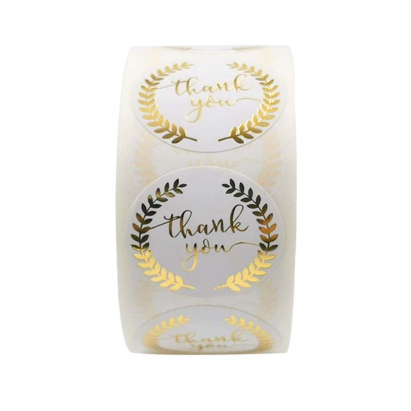Sticker Chữ Thank You Màu Vàng Nhũ Lấp Lánh