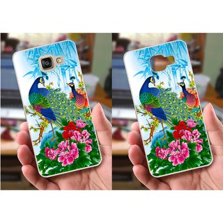 Ốp lưng Samsung A7 (2017) (dẻo viền trắng trong) - Hình Chim Công, Cá Chép, Cò