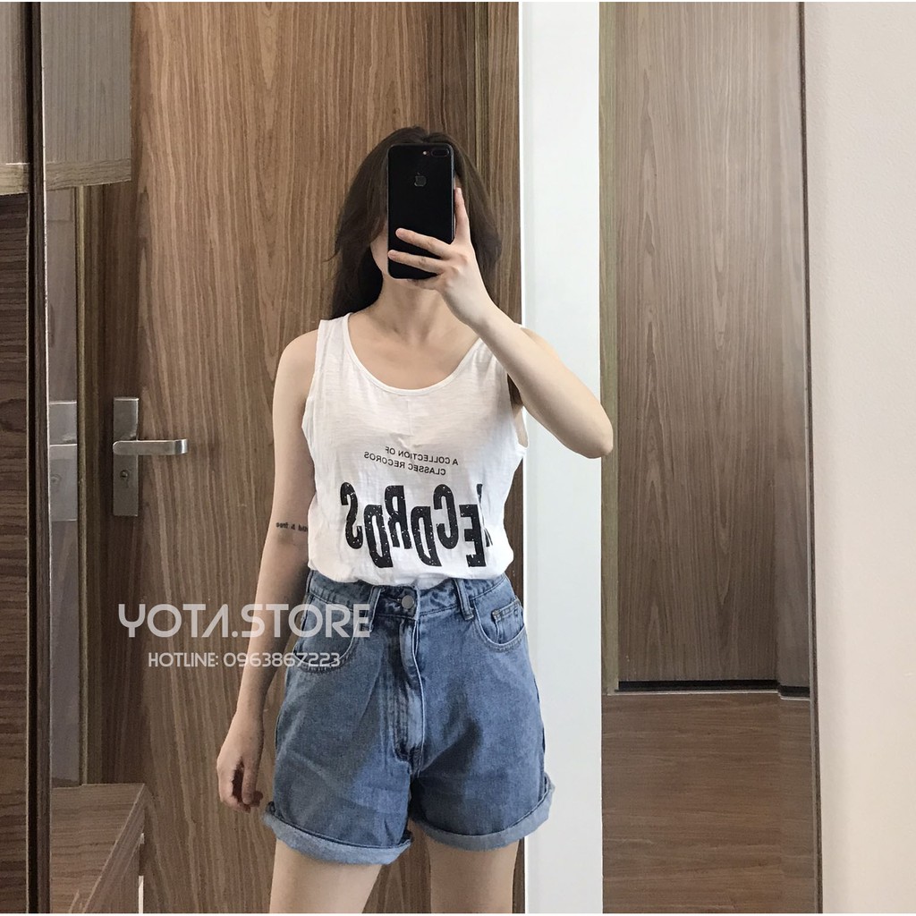 Quần short jeans trơn