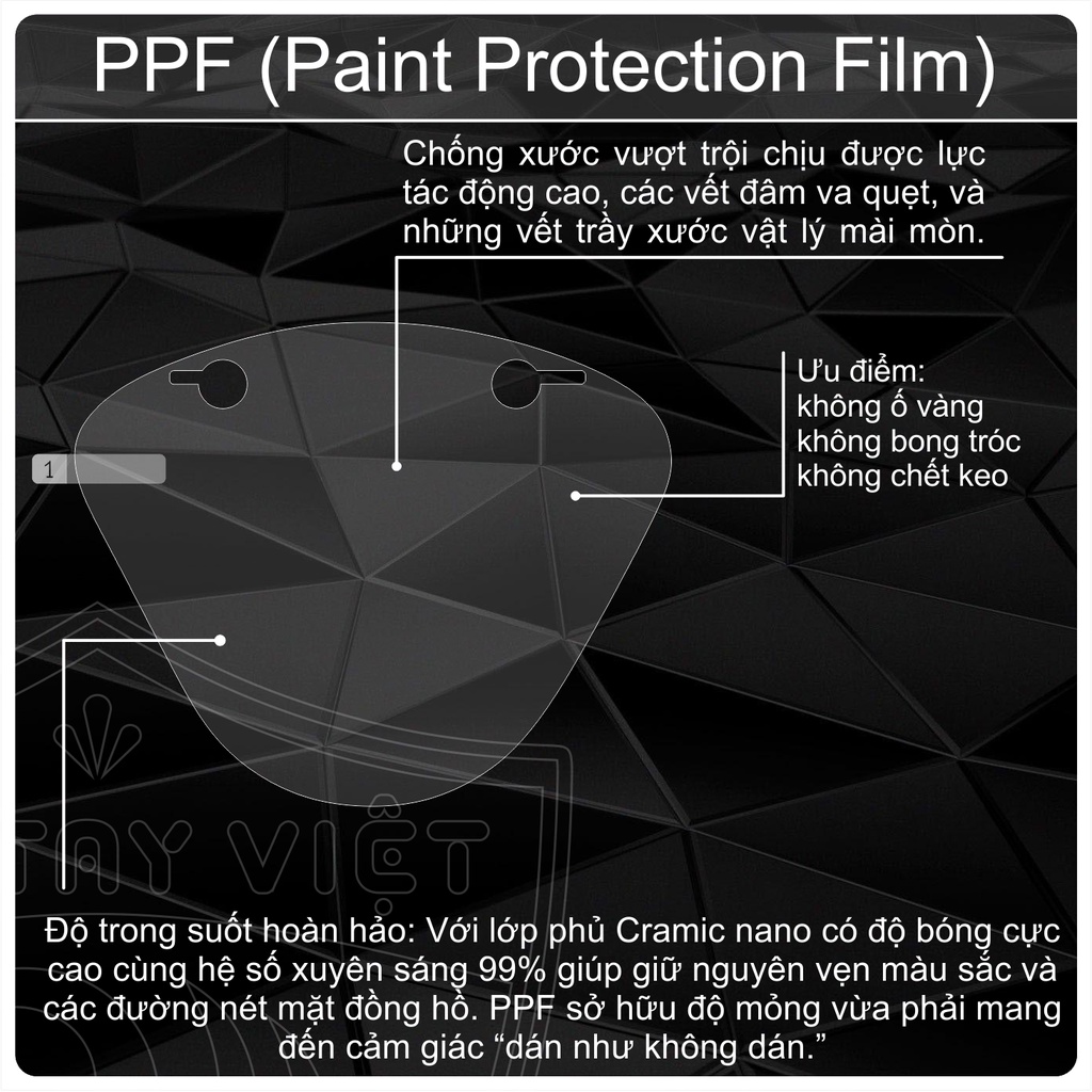 Miếng dán PPF bảo vệ SH mode 2012 - 2019 cao cấp chống trầy xước mặt đồng xe Honda Sh mode 2012 - 2019