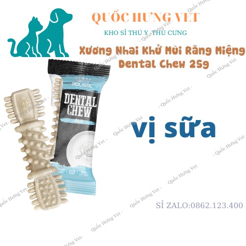 Xương nhai khử mùi răng miệng Dental Chew 25g chó - Quốc Hưng Vet