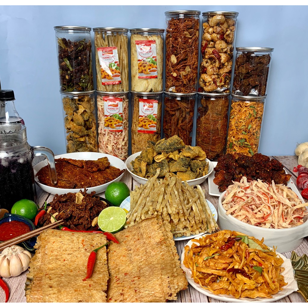 Khô mực cán tẩm hộp 300g [ cay ngon suýt xoa ] { nhâm nhi xem bóng đá }