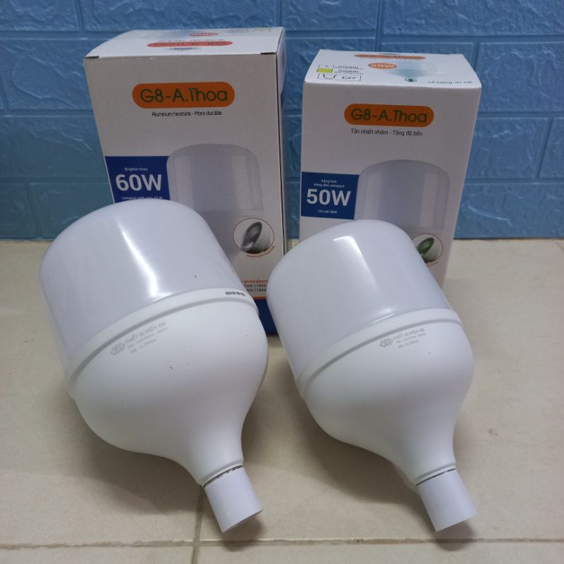 Bóng đèn Led trụ nhôm 60w 50w 40w Thiết Bị Điện G8 ánh sáng trắng tiết kiệm điện 80%