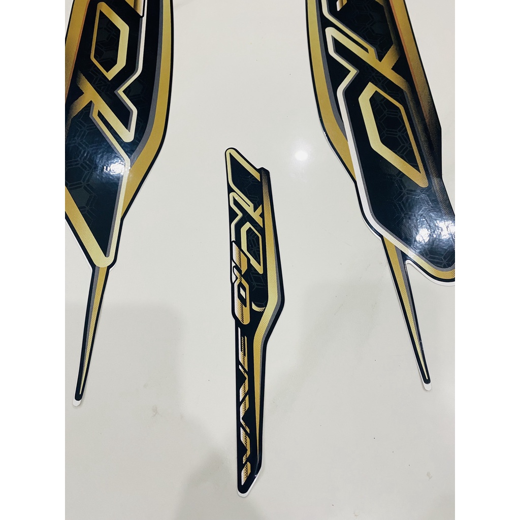 Nguyên bộ tem rời 3 lớp zin thái dán xe máy Honda Wave alpha Wave a 2020 2021 màu đen siêu sắc nét