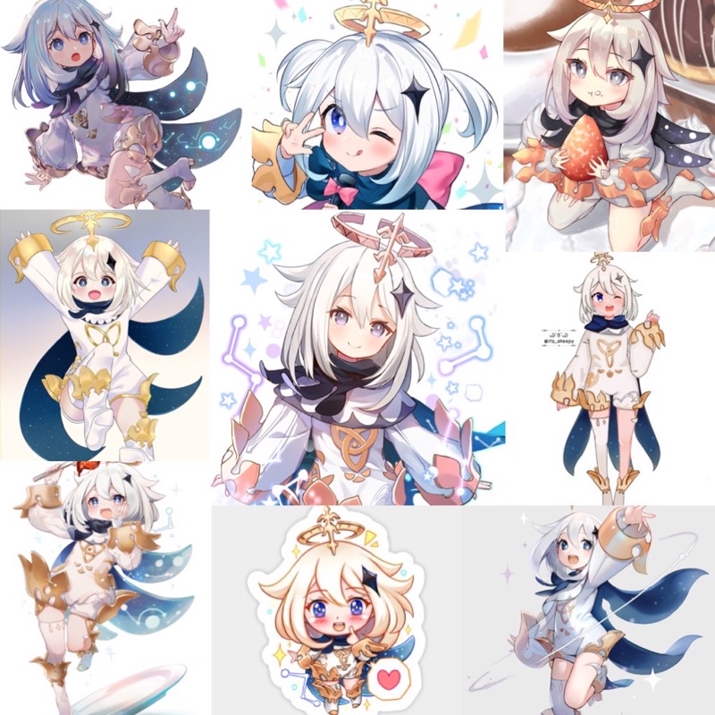 Sticker paimon genshin impact 30-60 cái khác nhau/ảnh dán gensin impact paimon
