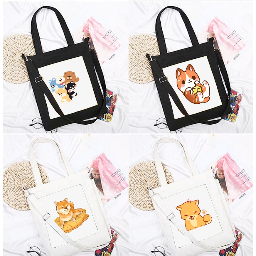 Túi đeo chéo chó Shiba TĐC23 túi tote thần tượng thời trang hoạt hình cute