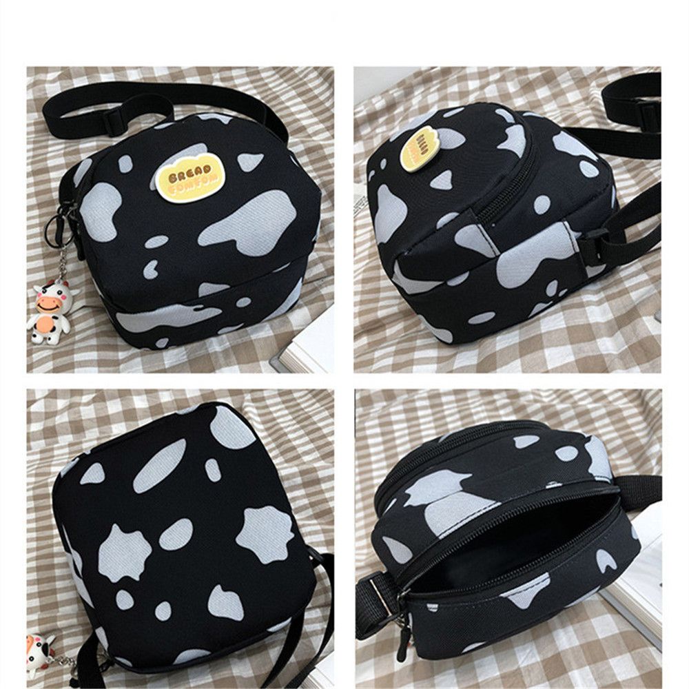 Túi đeo chéo có thể đeo vai họa tiết bò sữa thời trang sành điệu cho nữ