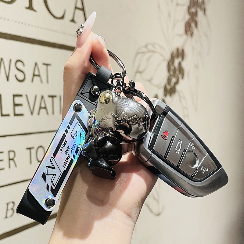 Móc Khóa Khủng Long Mạ Điện Màu gradient Sáng Tạo