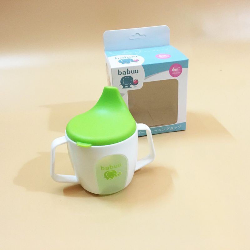 Cốc uống nước cho bé, Cốc tập uống 2 tay cầm Baby Babuu Nhật Bản 150ml cho bé