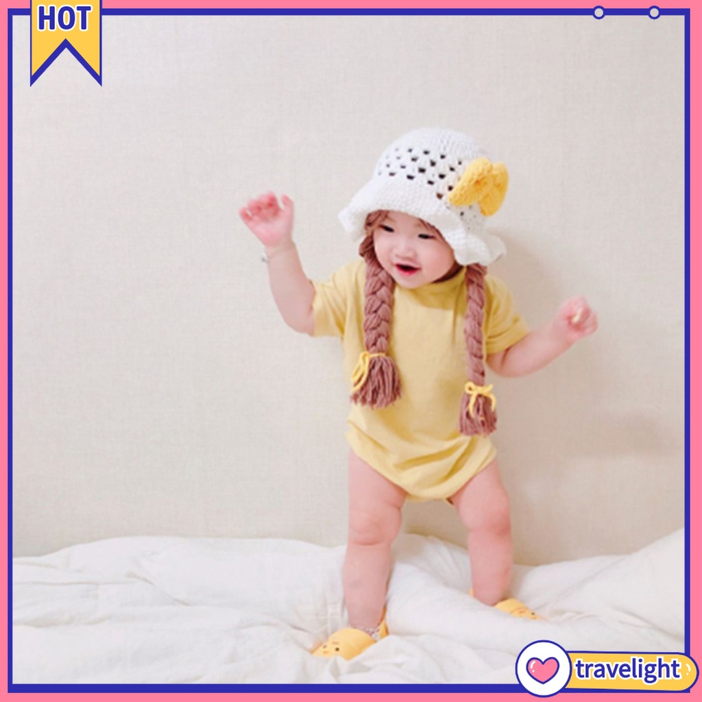 (Travelight) Mũ Len Trùm Đầu Hình Hoa Hướng Dương / Cherry Xinh Xắn Cho Bé Gái