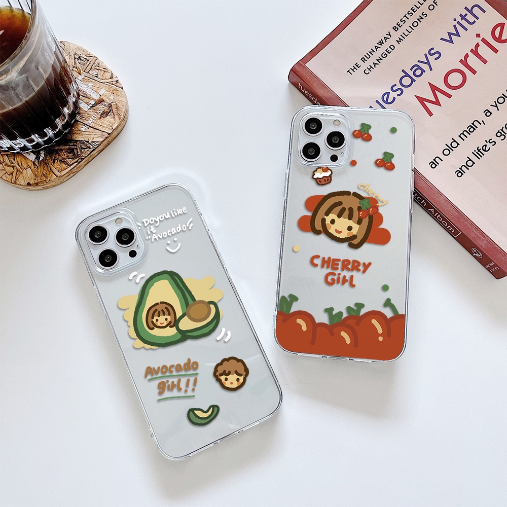 Ốp Điện Thoại Hình Trái Bơ / cherry Cho Iphone 11 Pro Max 12 Pro Max 13 Pro Max Mini 6 7 8 6 7plus Se 2020 X Xs Xr 5 4