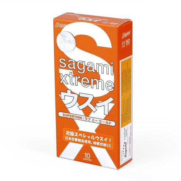 Bao cao su siêu mỏng Sagami Love Me Orange - kiểu truyền thống - hộp 10 chiếc - NinaGen - Cam kết che tên, kín đáo
