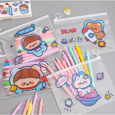 Túi zip đựng Bút/ Dụng cụ học tập/ Mỹ phẩm Noel Giáng sinh Merry Christmas size 14x21cm phong cách HQ - MyNa Mart