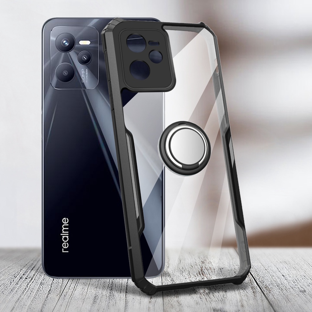 Ốp Điện Thoại Mềm Trong Suốt Chống Sốc Có Vòng Nhẫn Giá Đỡ Cho OPPO Realme C35 Realme 9 Pro 9i V50