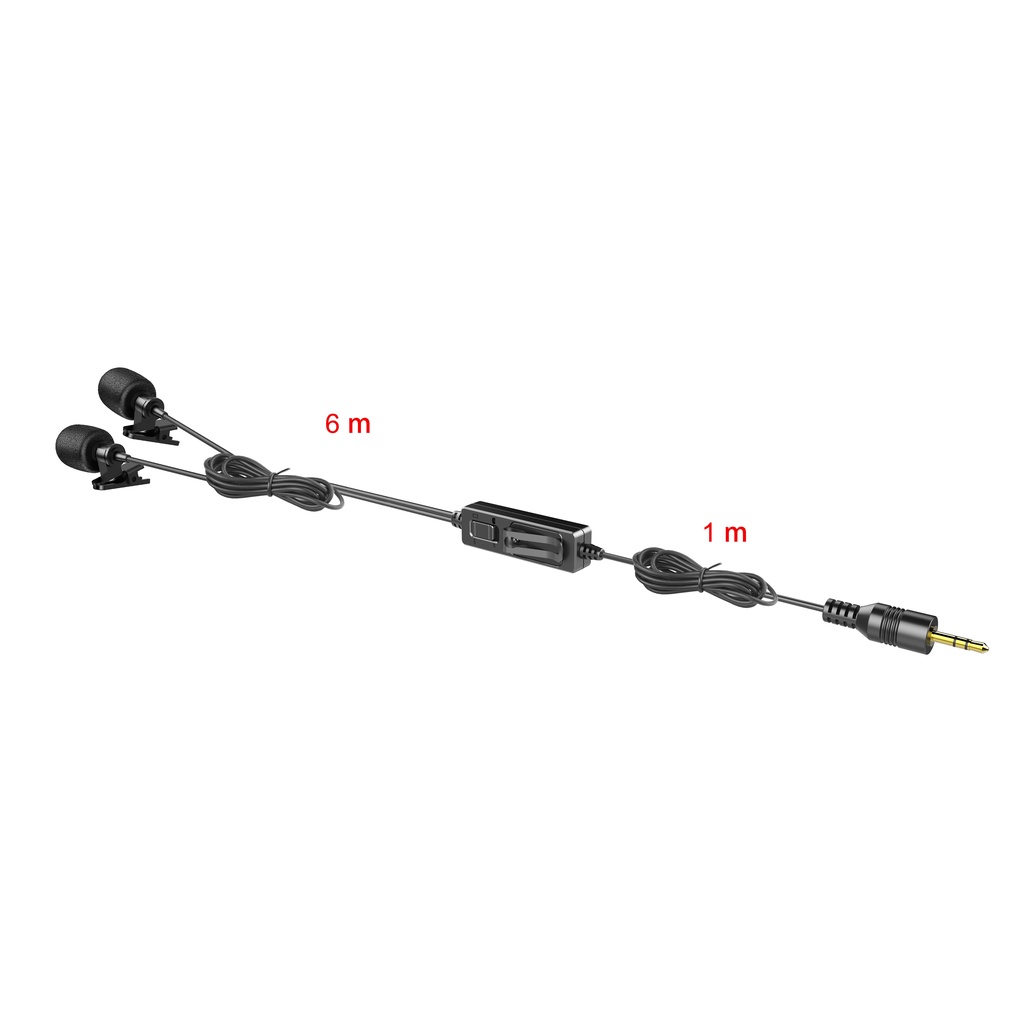 Micro Thu Âm Cài Áo Saramonic Lavalier 2M Để Phỏng Vấn/ Livestream/ Podcast Jack Cắm 3,5mm Cho Điện Thoại/ Máy Quay