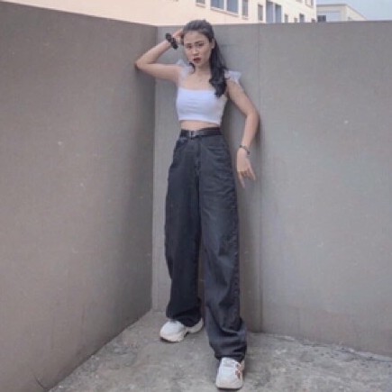 Quần jeans nữ Bingshop dáng suông ống rộng Unisex siêu hot vải đẹp đủ size | BigBuy360 - bigbuy360.vn