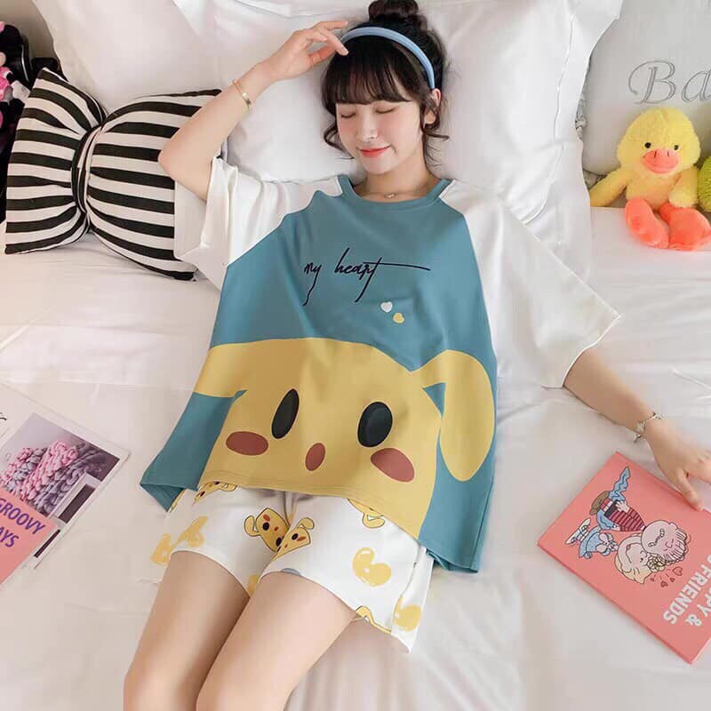 Bộ đồ ngủ cộc tay dễ thương nhiều họa tiết | BigBuy360 - bigbuy360.vn