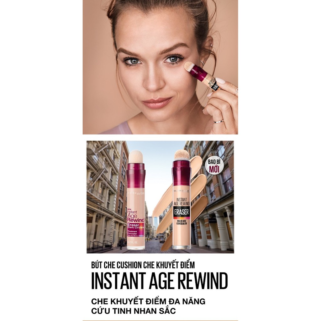 Bút cushion che khuyết điểm maybelline giảm quầng thâm 6ml instant age rewind eraser dark circles treatment concealer | BigBuy360 - bigbuy360.vn