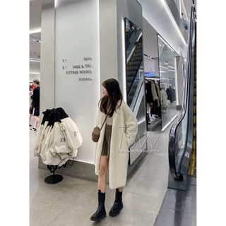 Áo khoác lông cừu dáng dài