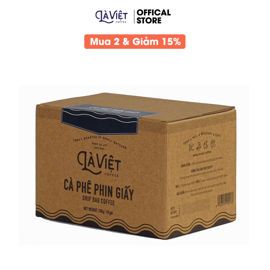 [Mã GROXUAN1 giảm 8% đơn 150K] Cà Phê Phin Giấy LÀ VIỆT Hộp 10 Gói