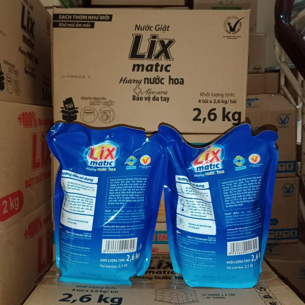 Nước Giặt LIX Matic Hương Nước Hoa Túi 3.5KG - Chuyên Dụng Cho Máy Giặt