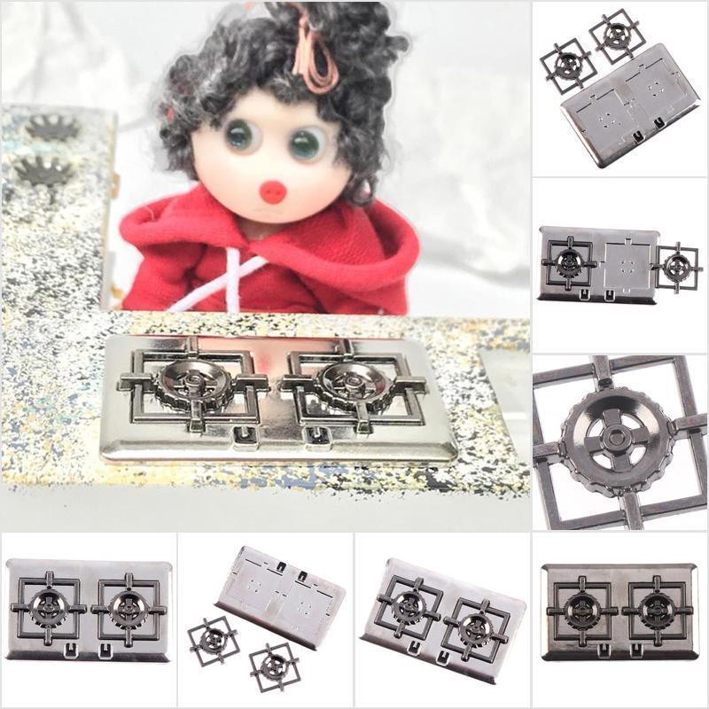 [HoMSI] 1Set 1:12 Dollhouse Miniature Gas Stove Metal Model Toy Doll House Decor SUU