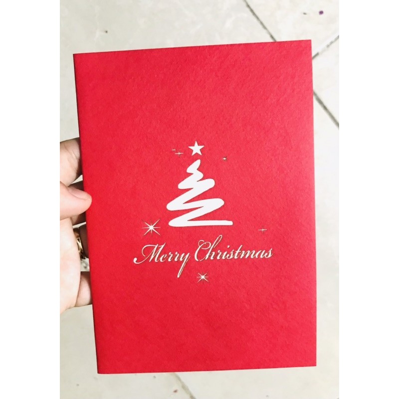 Thiệp 3d 2tpopup cây thông noel