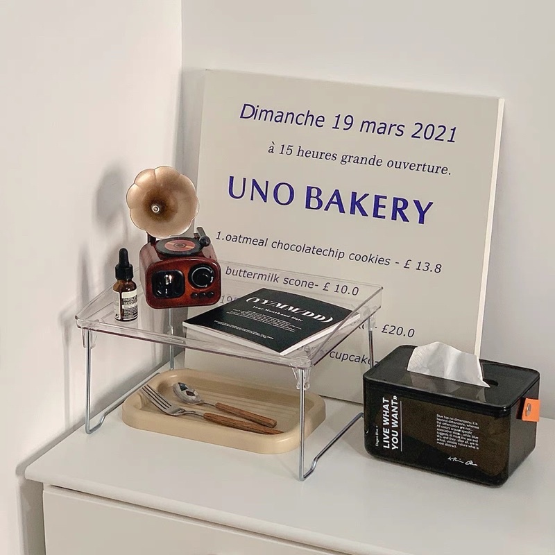 Khung tranh UNO BAKERY, hoa tulip phụ kiện chụp ảnh, trang trí treo tường để bàn
