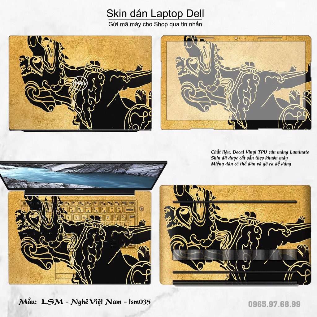 Skin dán Laptop Dell in hình Nghê Việt Nam - lsm035 (inbox mã máy cho Shop)