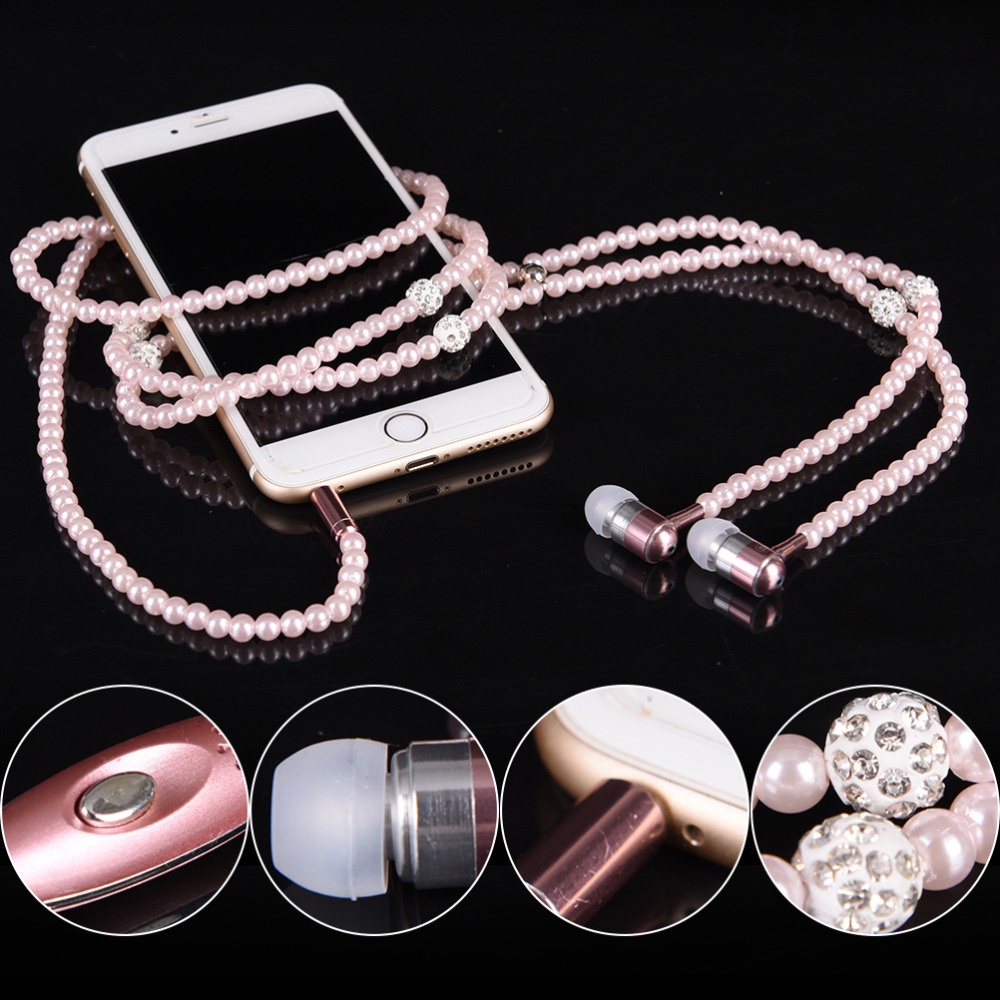 Tai Nghe Thời Trang Màu Hồng Dễ Thương Kèm Mic Chống Trượt