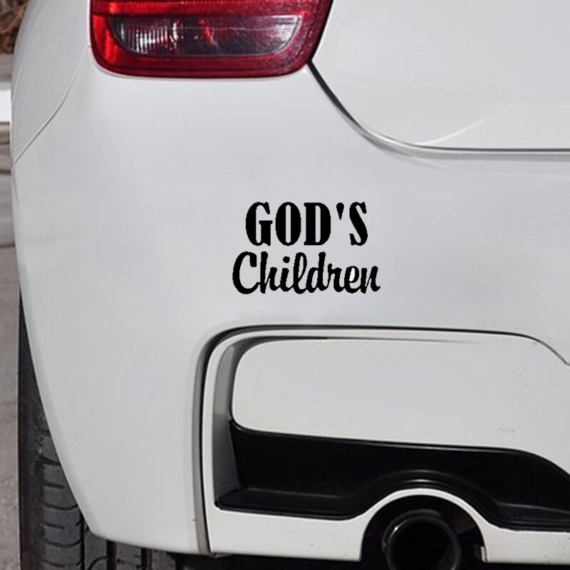 Decal dán trang trí xe hơi họa tiết God's Children Religion bằng chất liệu Vinyl chống thấm nước kích thước 15cm*9.4cm