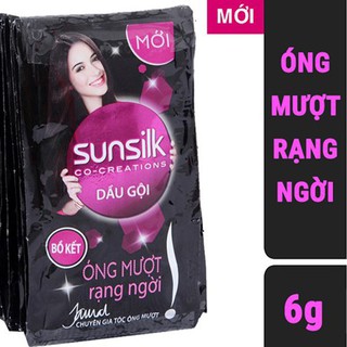 Dầu gội Sunsilk óng mượt rạng ngời 6g (dây 12 gói - cam kết chính hãng)