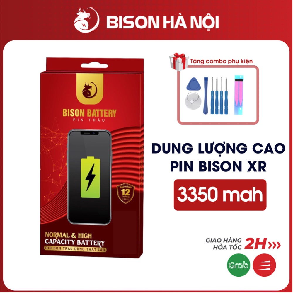 Pin IPXR dung lượng cao 3350mah Bison BH 12 tháng