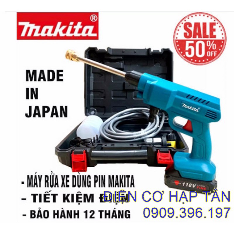 MÁY RỬA XE PIN MAKITA 118V - MÁY RỬA XE GIA ĐÌNH - MÁY XỊT TƯỚI HOA