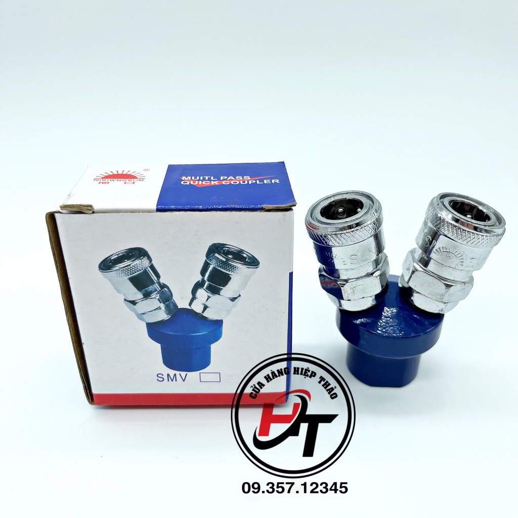 Đầu nối nhanh dây hơi chia 2 chia 3 - Đầu nối hơi máy nén khí NDC2C3