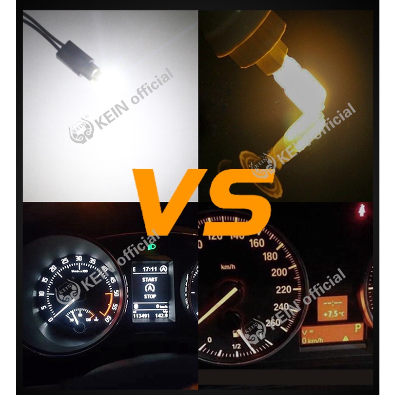 KEIN Meter Bulb T5 Led Bulb Meter W3W Meter Led 73 74 T5 Led Car Lights 7020 2SMD Car Meter Wedge Instrument Dashboard Car Meter LED Light Bulb Dashboard Led Crystal Red Panel Promise License Plate Light White