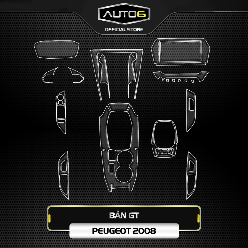 Bộ 5 chi tiết Film PPF trong suốt dán xe PEUGEOT 2008 chống xước bảo vệ nội thất ô tô - AUTO6