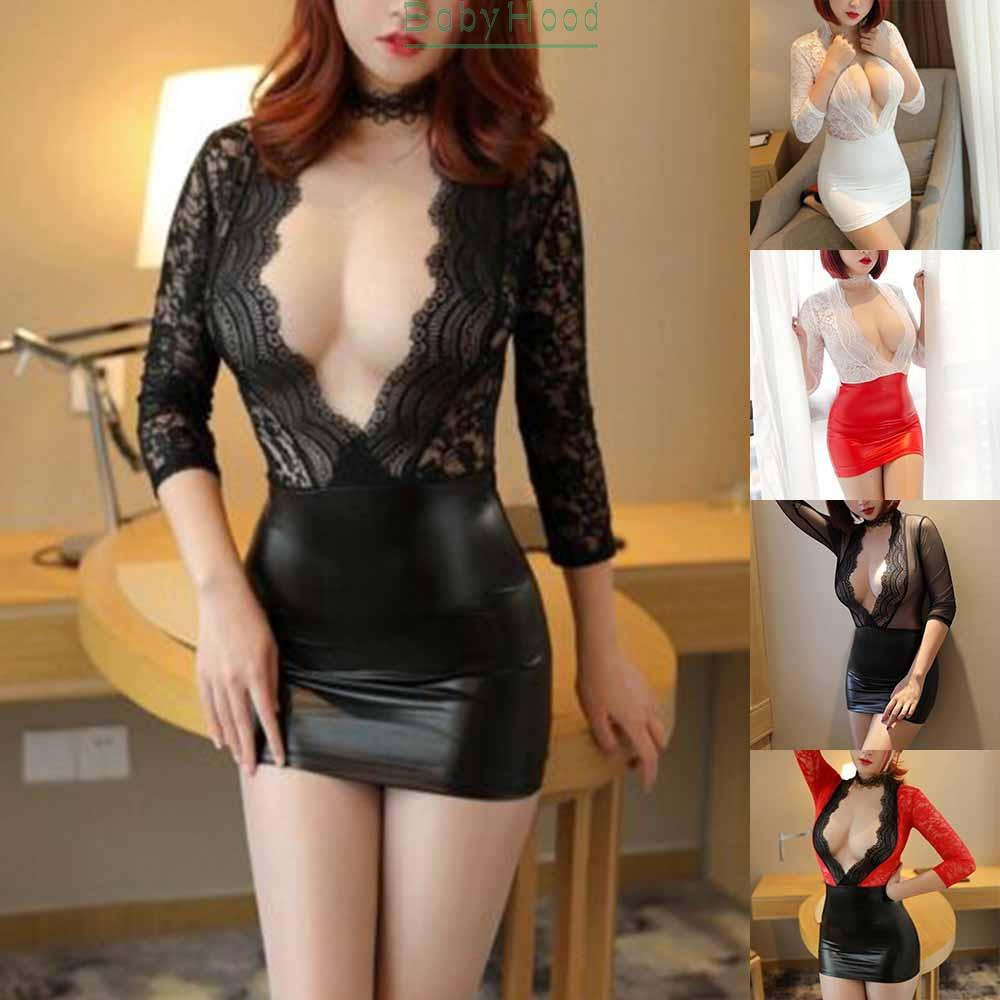 BBHOOD~Bodycon Dress Bandage Breathable Clubwear Wetlook Cocktail Evening Lingerie