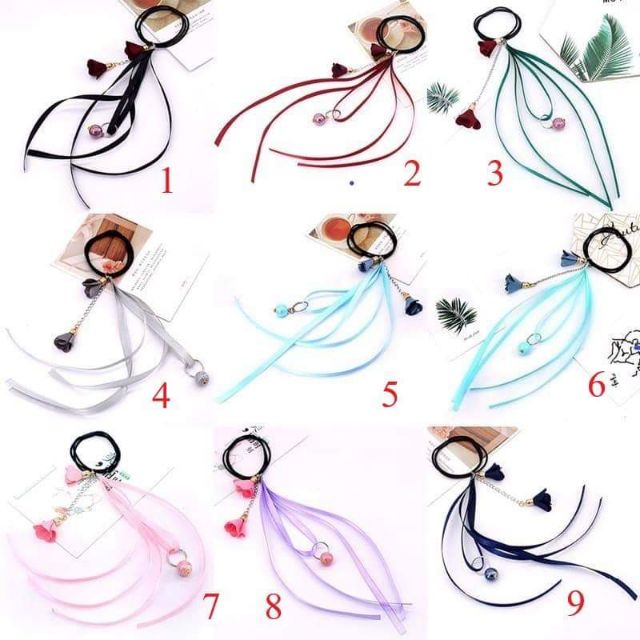 Dây buộc tóc hoa rơi xinh xắn