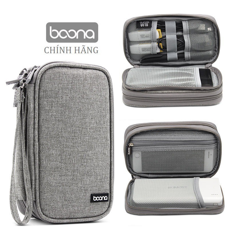 Túi đựng phụ kiện sạc dự phòng dáng dài kiêm hộp đựng phụ kiện điện tử ổ cứng di động Boona BN-E003 BN-E001
