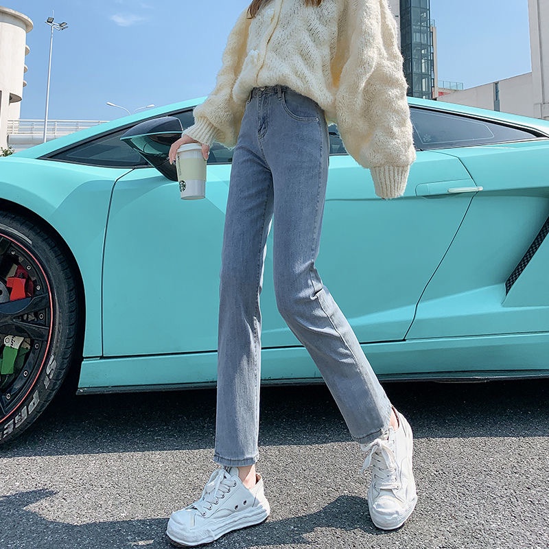 Quần Jeans Nữ Lưng Cao Ống Rộng Thời Trang Hàn Quốc