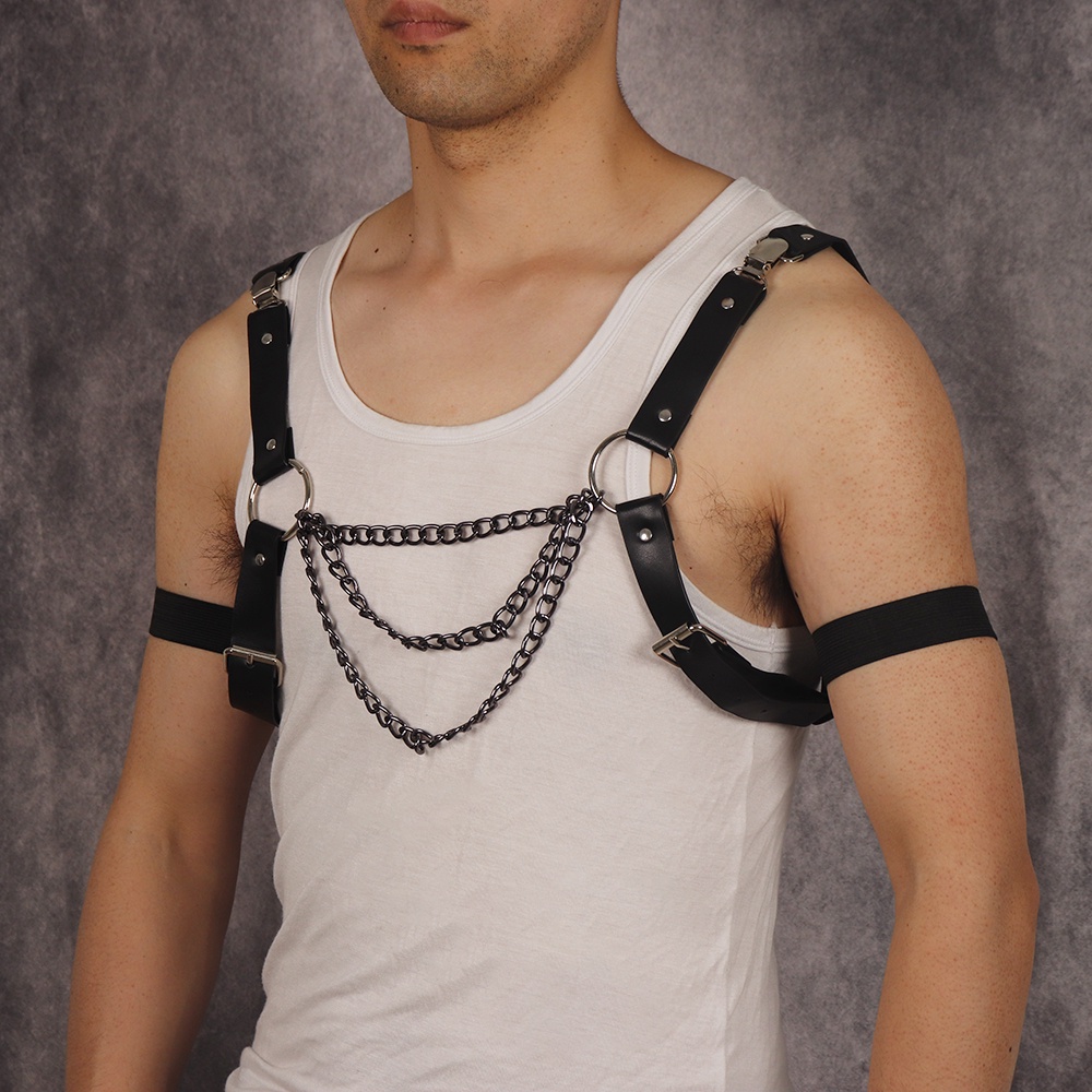 Toàn Bộ Dây Đai Áo Giáp Bằng Da Phong Cách Steampunk Gothic Gợi Cảm Cho Nam