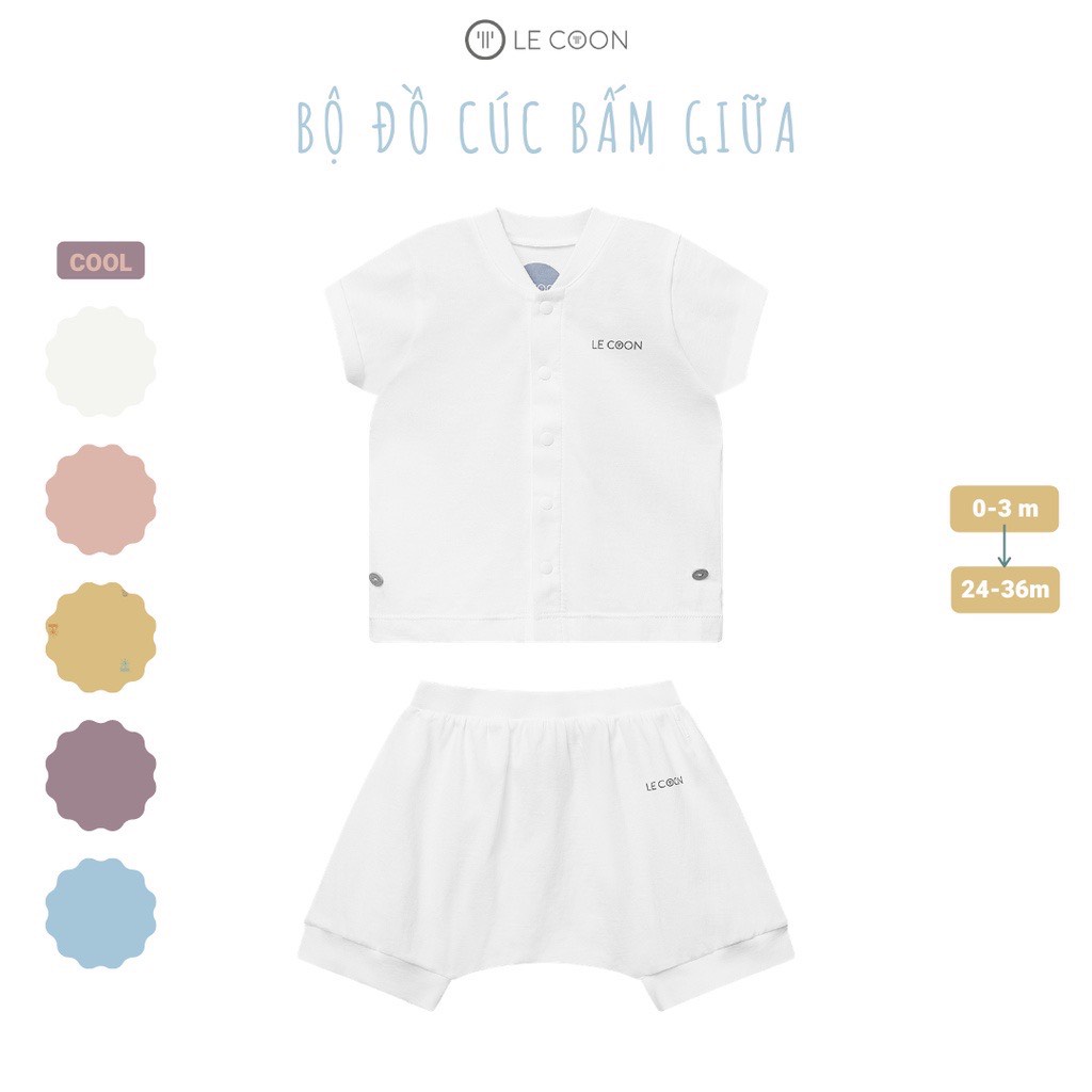 [FULL] Bộ Quần Áo Cúc Bấm Giữa Le Coon COOL Lecoon (Size 0-3 Tháng Đến 2-3 Tuổi)