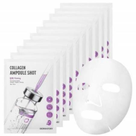 Combo 10 Mặt Nạ Giấy Bổ Sung Collagen Cho Da Dermatory Ampoule Shot Mask Collagen-Shot 35g