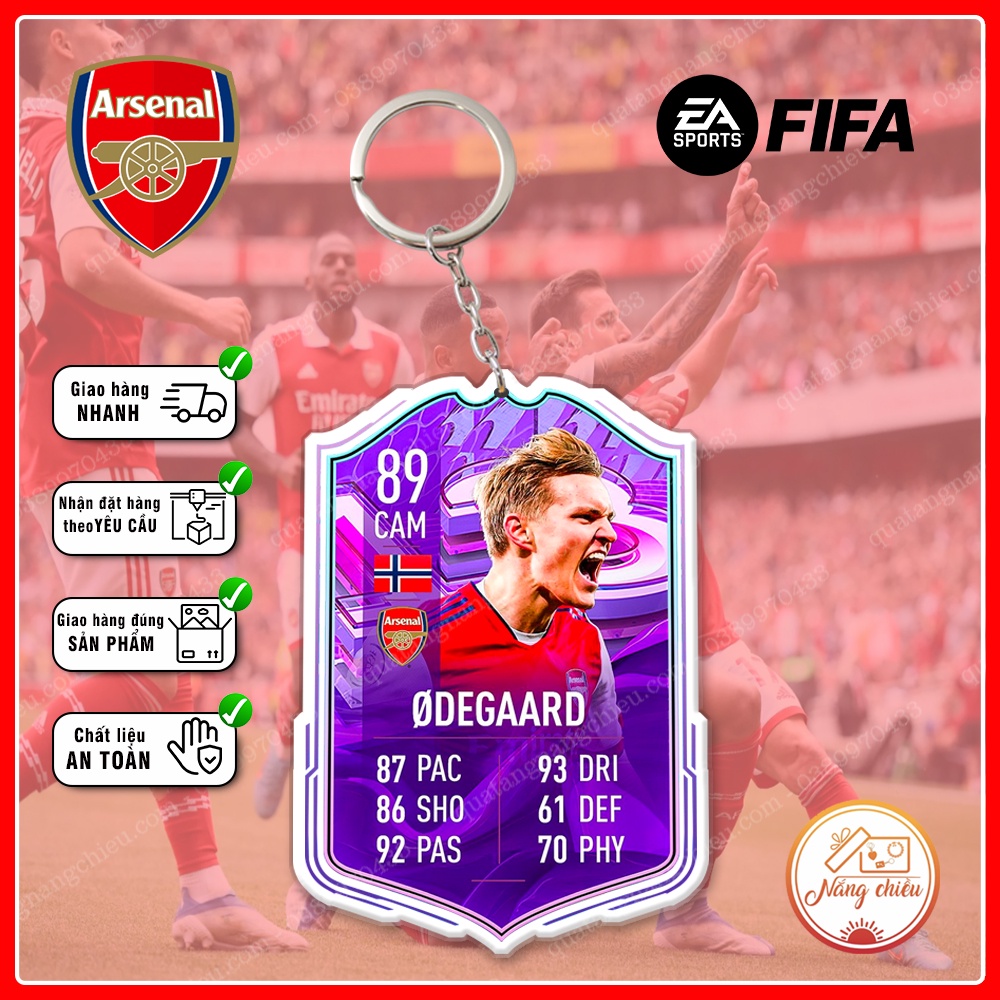 Móc Khóa Martin Ødegaard, CLB bóng đá Arsenal☘️MÓC KHÓA THẺ CẦU THỦ☘️